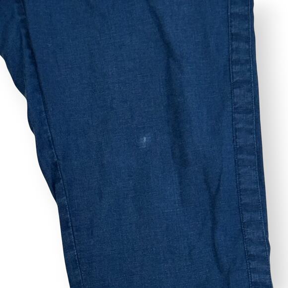 J. Jill Pure Jill Womens 100% Linen Navy Pull On Cropped Ankle Pants Medium - Picture 6 of 9